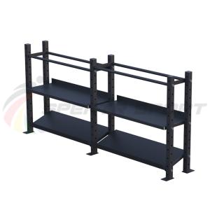 Купить Модульный стеллаж для гантелей, гирь и медболов 3780х430х1200 (2 секции) в Тереке 