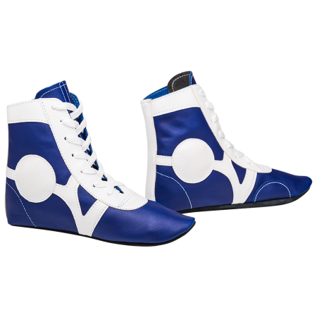 Купить Обувь для самбо SM-0102, кожа, синий Rusco в Тереке 